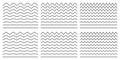 Seamless wavy line and zigzag patterns set. Horizontal curvy waves stripe and zig zags. Collection of underlines, linear sings